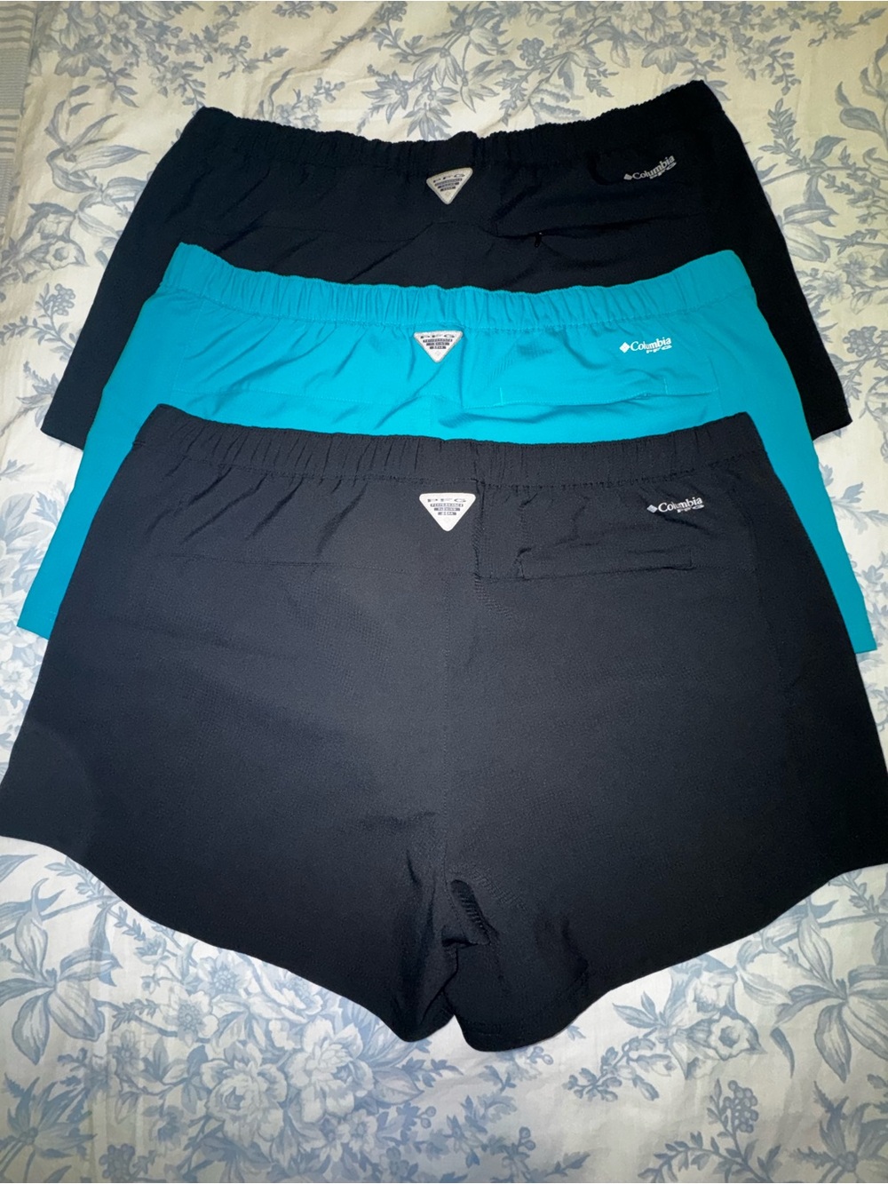 Columbia Tamiami Women’s Athletic Shorts – Black and Teal (3-Pair)